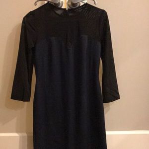 Forever 21 Black/blue long sleeve bodycon dress